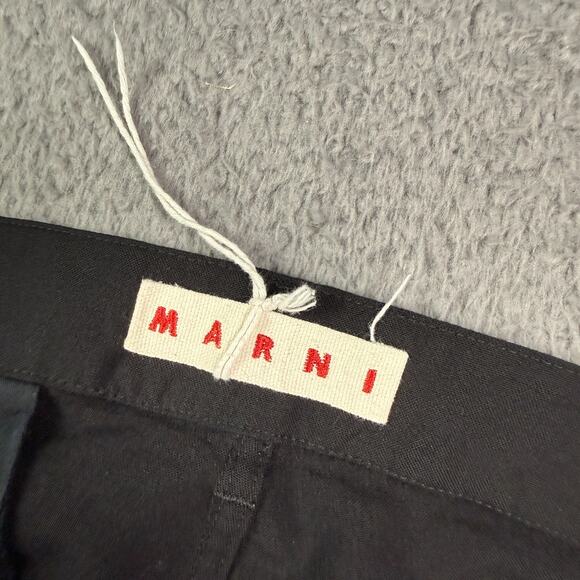 Marni Cargo Trousers Mens 54 (36x32) Black Wool Baggy Straight Lightweight - Picture 2 of 11